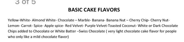 Wedding Cake Flavors!