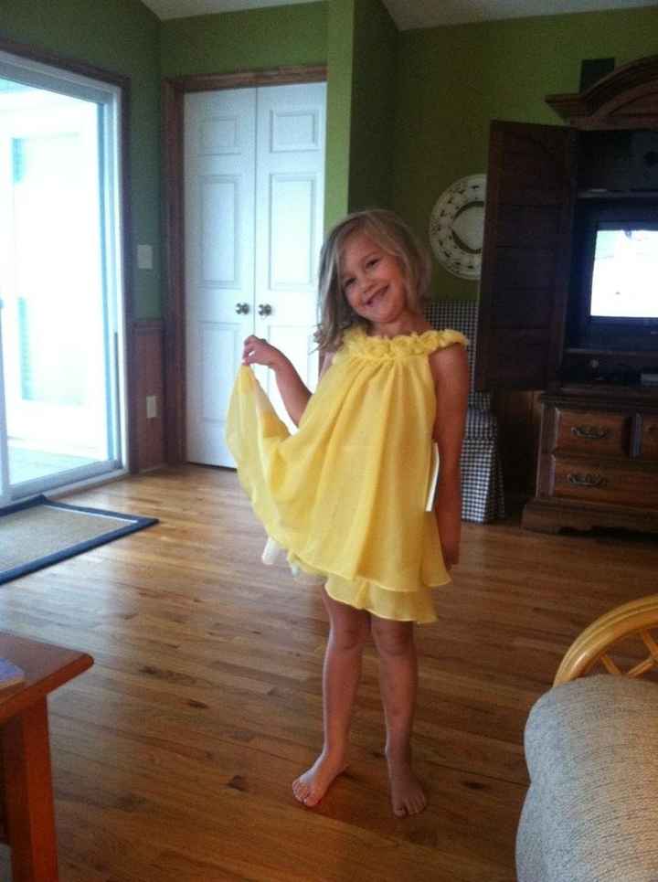 Menu & PIC of our flower girl in her dress! Plus a little bad news :-/ UPDATE