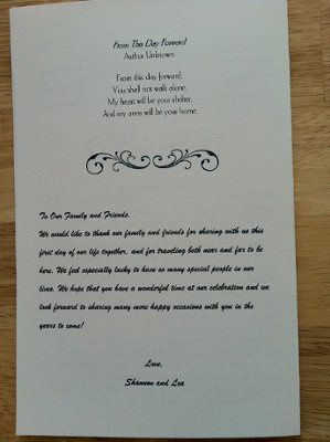We've finished our wedding programs