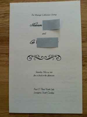 We've finished our wedding programs