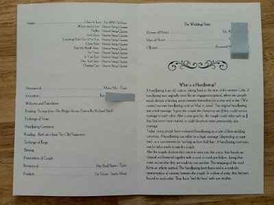 We've finished our wedding programs