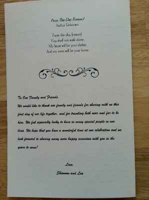 We've finished our wedding programs