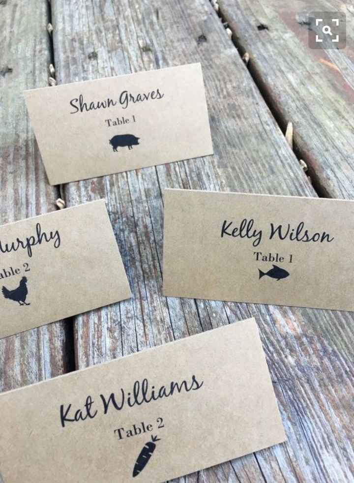 Place Cards & Table Numbers