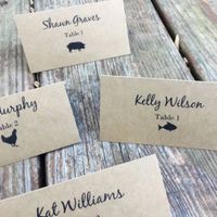 Place Cards & Table Numbers
