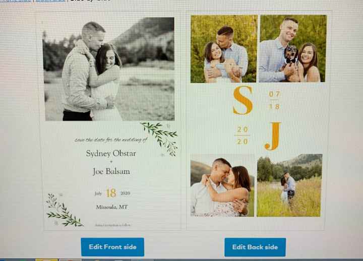 How many pictures did you use on your Save the Dates? - 1