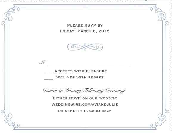 RSVP card wording