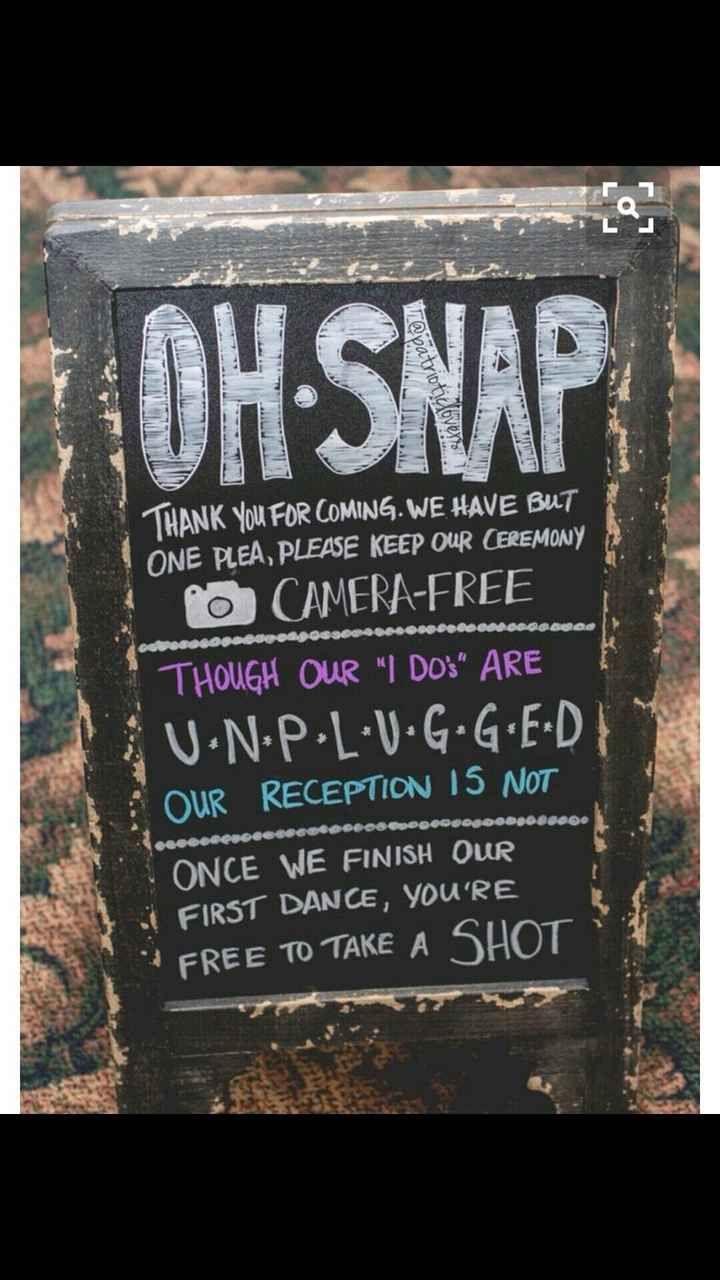 "Unplugged" wedding ceremony