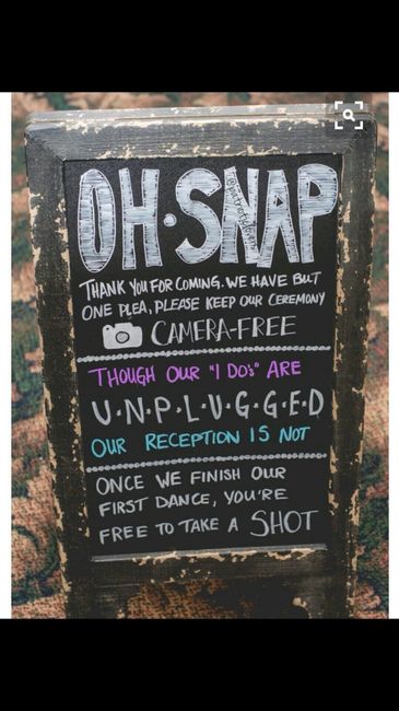 "Unplugged" wedding ceremony