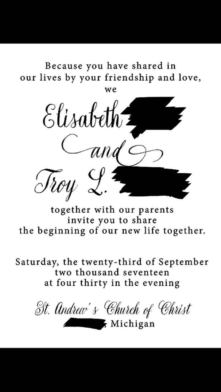 Invitation Wording...