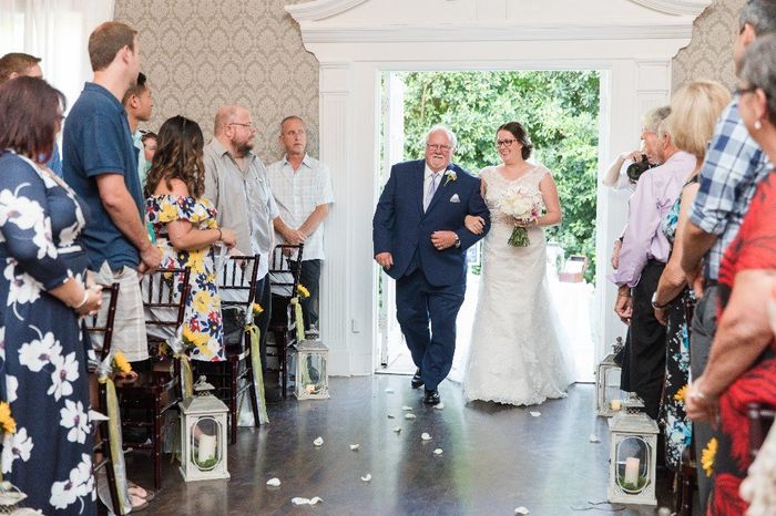 Dad walking me in