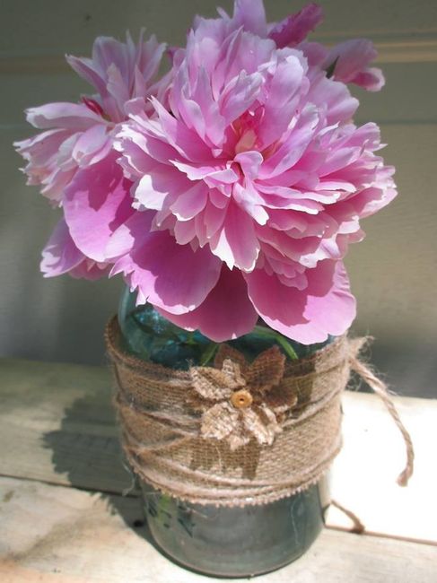 Mockup centerpiece (peonies from my garden)