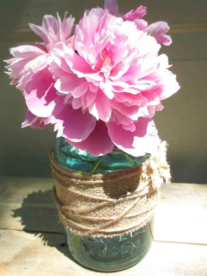 Mockup centerpiece (peonies from my garden)