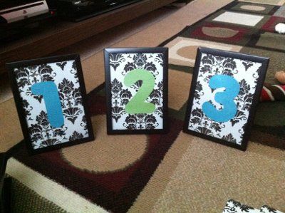 So today I made my table numbers! CHECK! 1st DIY project down!!!!! (PICS)