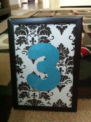 So today I made my table numbers! CHECK! 1st DIY project down!!!!! (PICS)