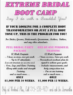 Brides near Quakertown  PA  Bridal  Bootcamp at Workout 