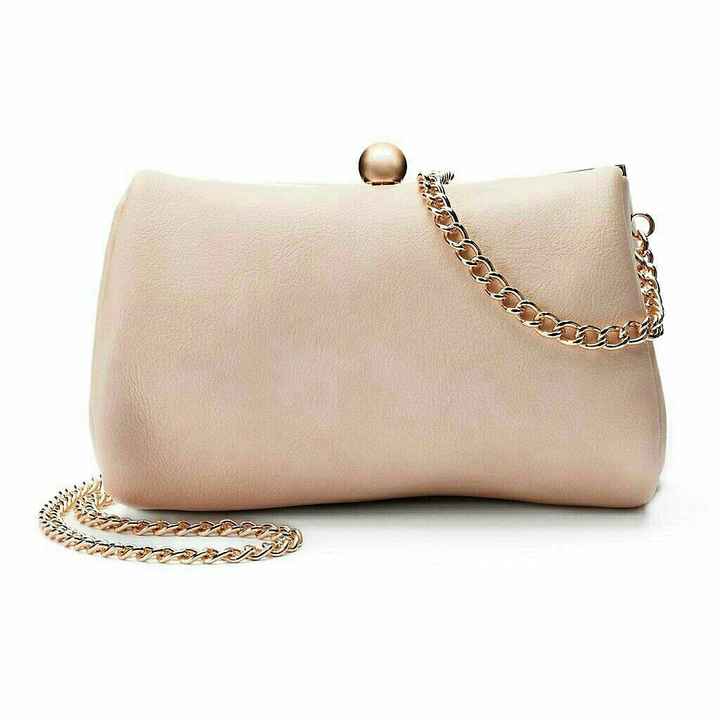 Ivory evening bags with gold hardware