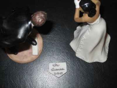 I took Analy and other's advice and painted my cake topper myself. Tell me what you think...