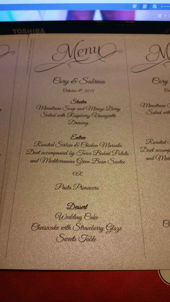 DIY Menu Cards Completed! (Pics Included)