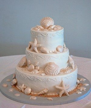 Beach wedding cake that looks like sand...