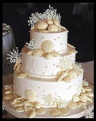 Beach wedding cake that looks like sand...