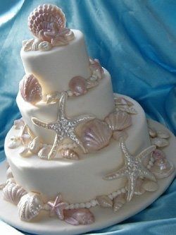 Beach wedding cake that looks like sand...