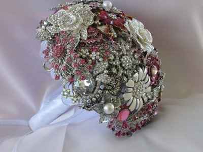 I have to have one of these!!! Brooch Bouquet with lots of BLING!
