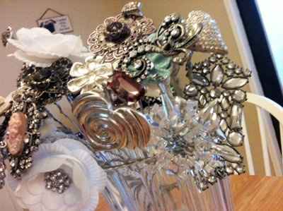 I have to have one of these!!! Brooch Bouquet with lots of BLING!