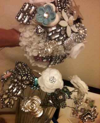 I have to have one of these!!! Brooch Bouquet with lots of BLING!