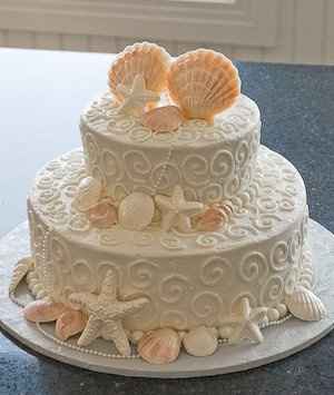 Beach wedding cake that looks like sand...