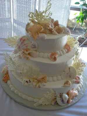 Beach wedding cake that looks like sand...