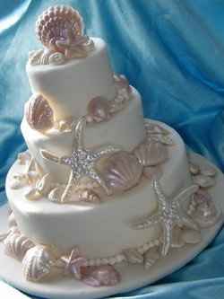 Beach wedding cake that looks like sand...