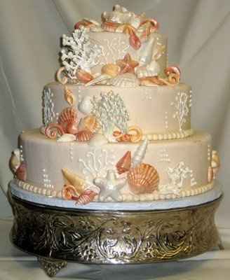 Beach wedding cake that looks like sand...