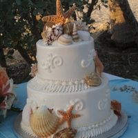 Beach wedding cake that looks like sand...