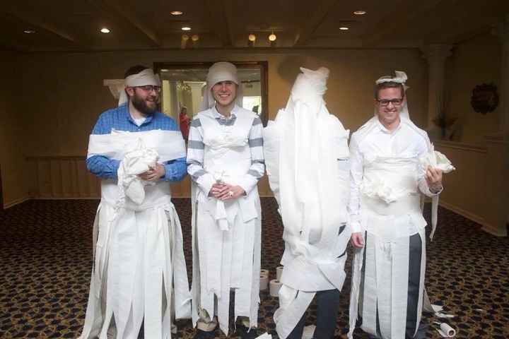 Toilet paper wedding dress!