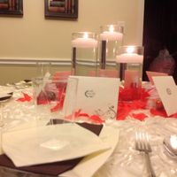 Reception table setting.....not bad for plastic ware.