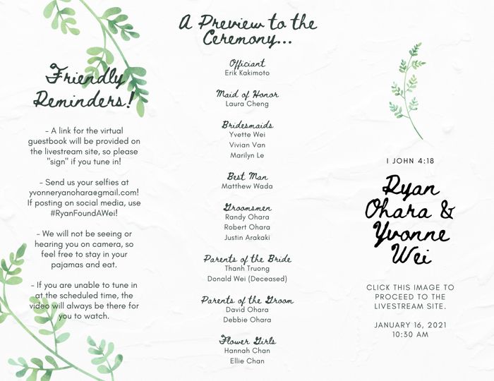 Wedding programs - 1