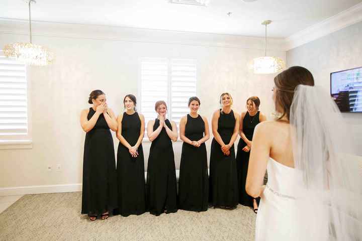 Bridesmaids seeing Bride