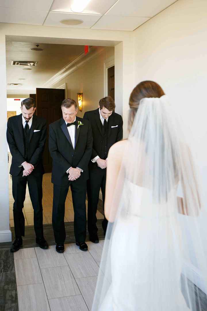 First Look With Bride and Groomsmen