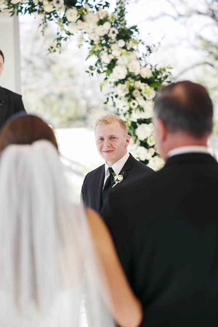 Groom Seeing Bride at the Ceremony