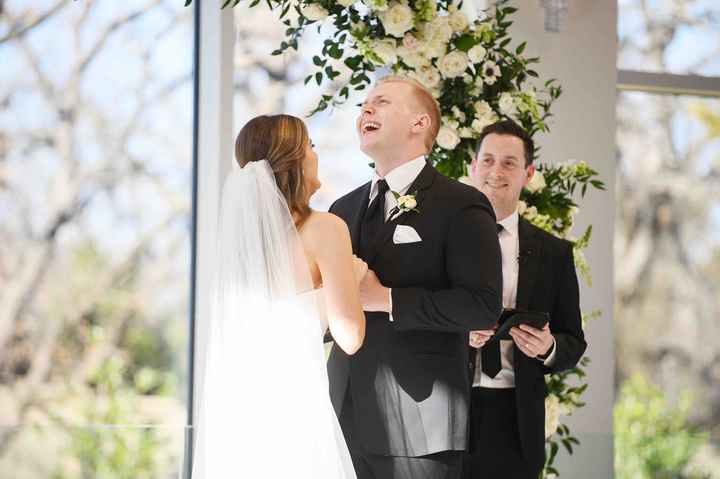 Bride and Groom Laughing