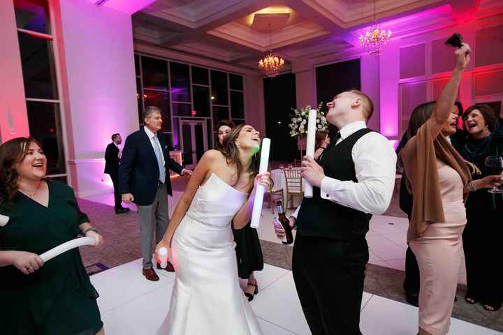 Bride and Groom with Glow Sticks