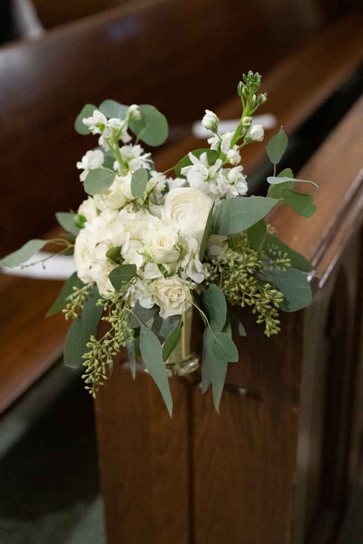 White Floral Details of Ceremony