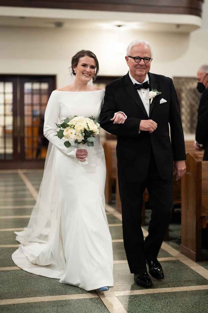 Bride and her Father Walking Down the Aisle