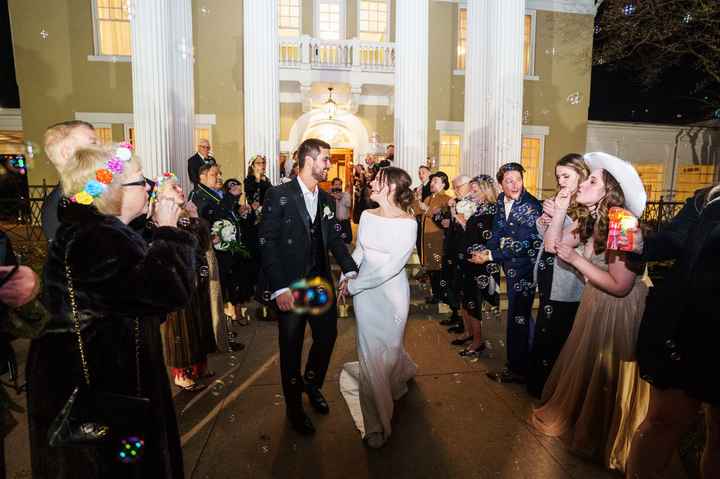 Bride and Groom Leaving Reception