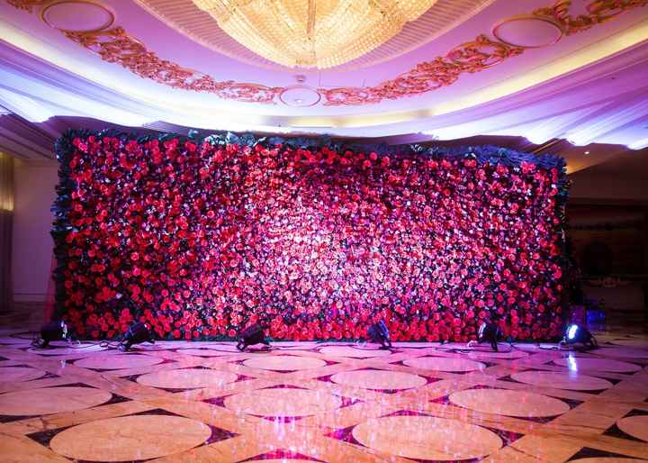 silk floral backdrop wall