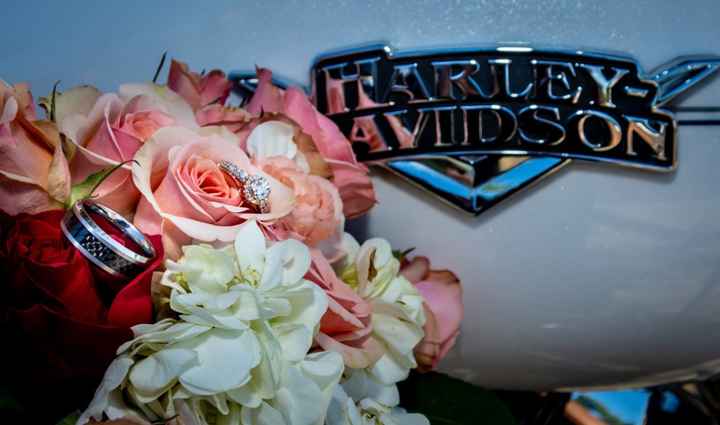 We took off on his motorcycle to a beautiful first date as husband and wife