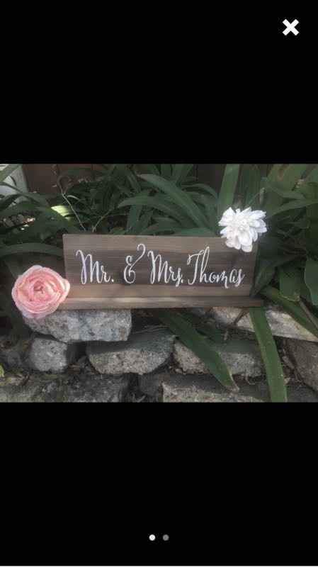 Mr & Mrs Wooden Table Decor