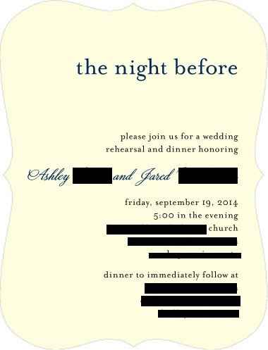 Rehearsal/ Dinner Invitations