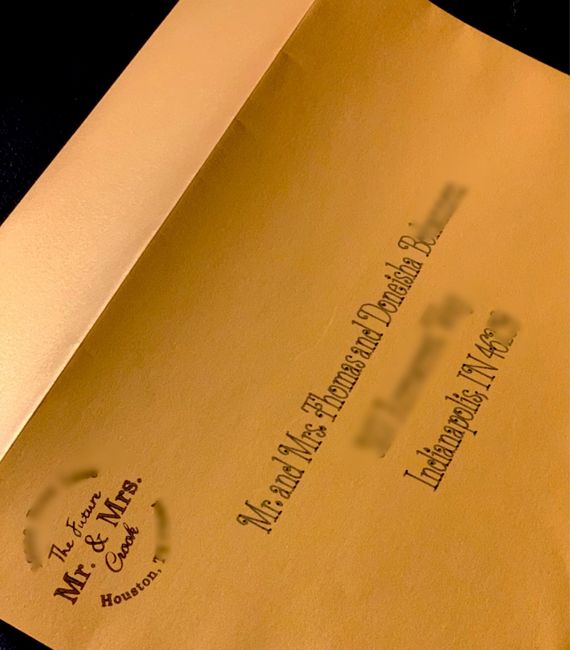 How did you label addresses on your invites? 1
