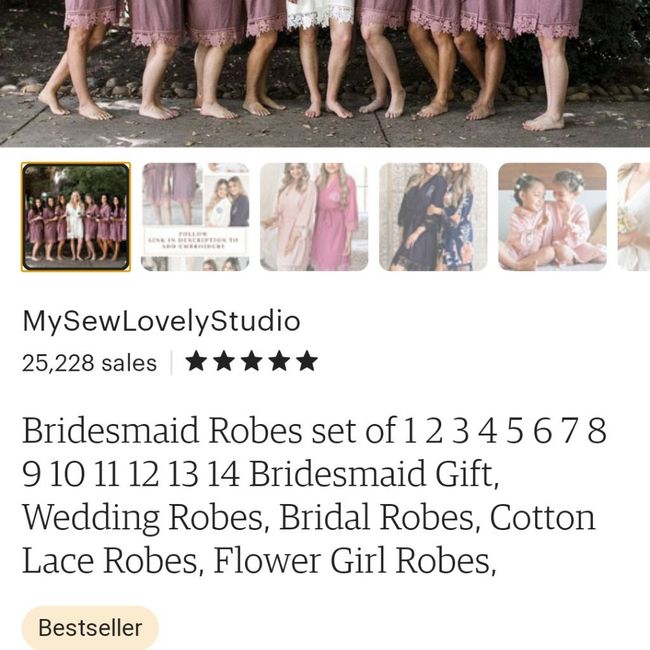 Where did everyone purchase their bride and bridesmaid robes from? 1